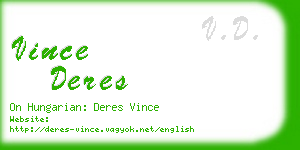 vince deres business card
